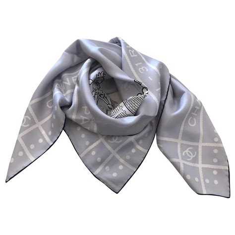 chanel scarf grey|chanel scarf for women.